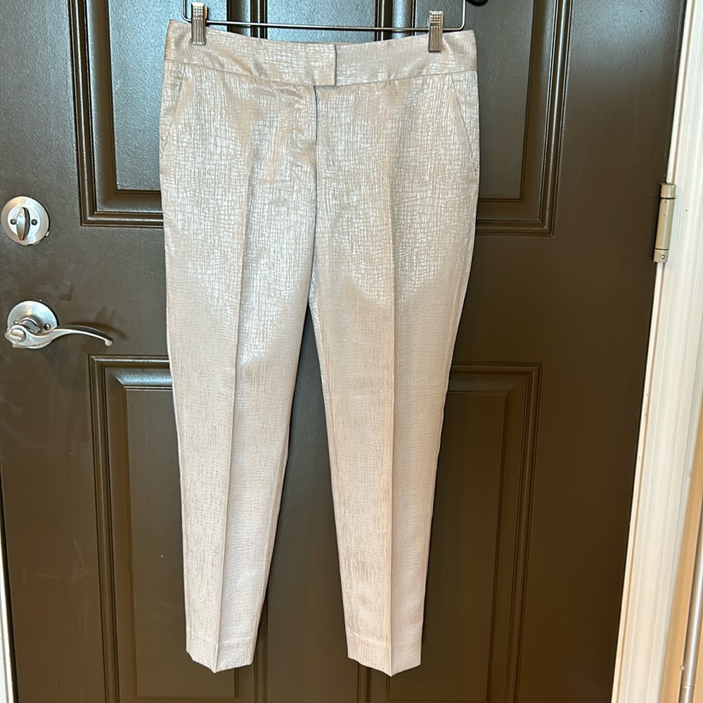 The Limited drew fit pants. Silver alligator print.